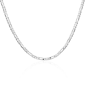 VARNOX 925 Silver Figaro Chain Necklace